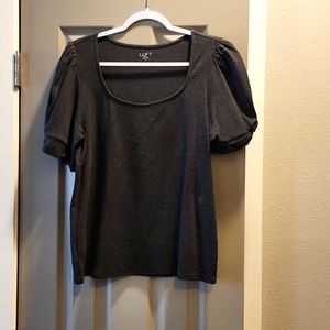 Dark gray XL ribbed Loft Outlet blouse